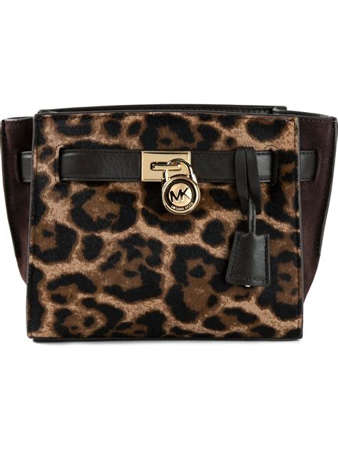 michael kors hamilton traveler leopard|Michael Kors Hamilton Traveler Messenger Crossbody handbag..